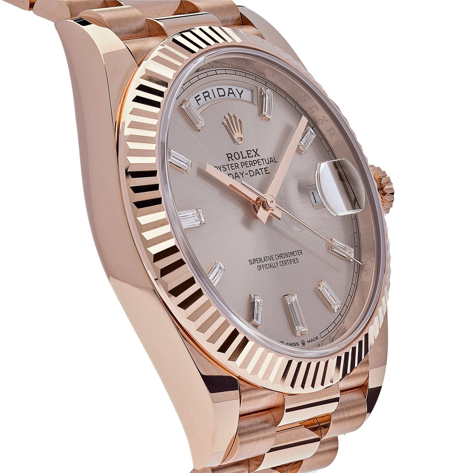 R01ex Day-Date 40 228235 Rose Gold Sundust D1am0nd Dial