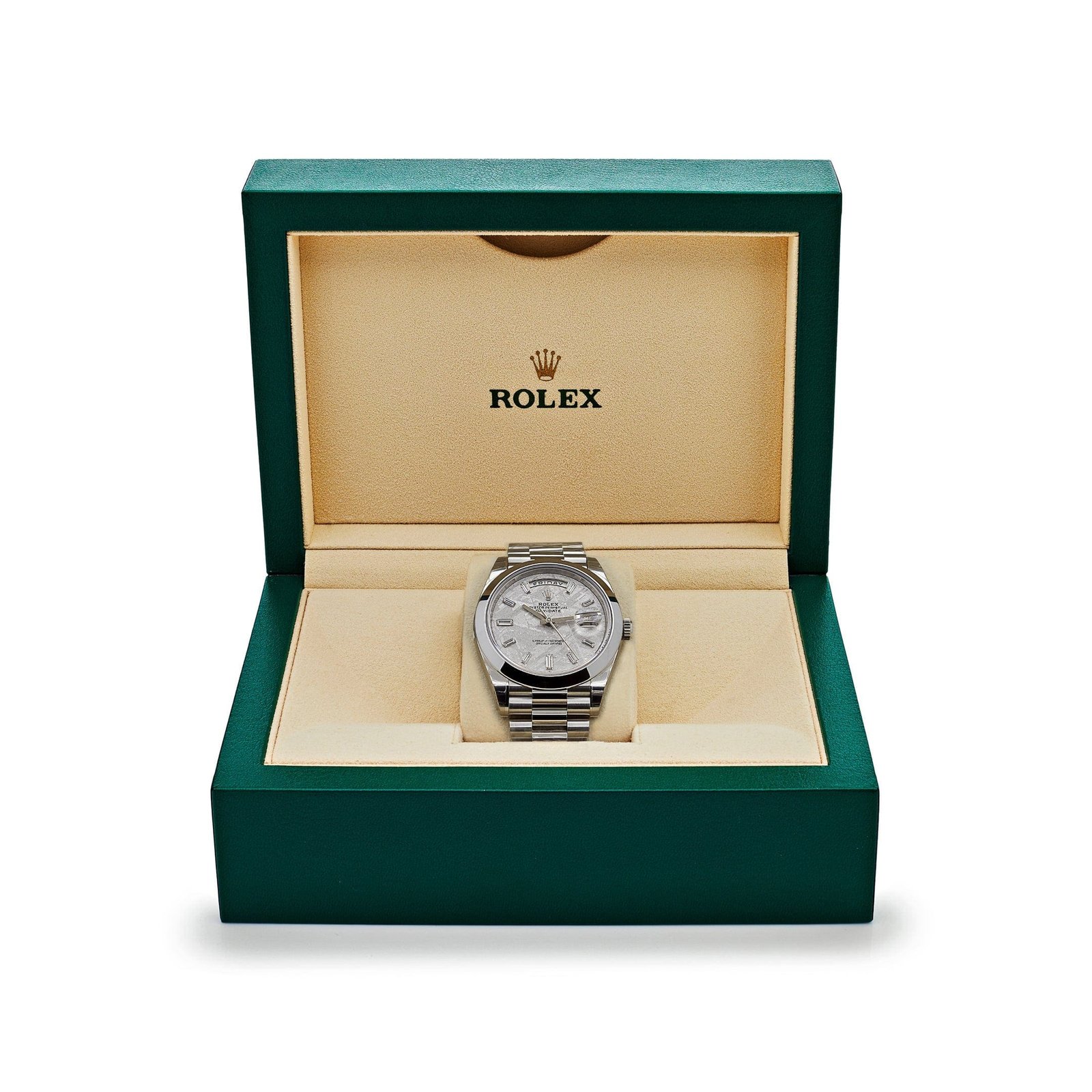 R01ex Day-Date 40 228206 Platinum Meteorite D1am0nd Dial