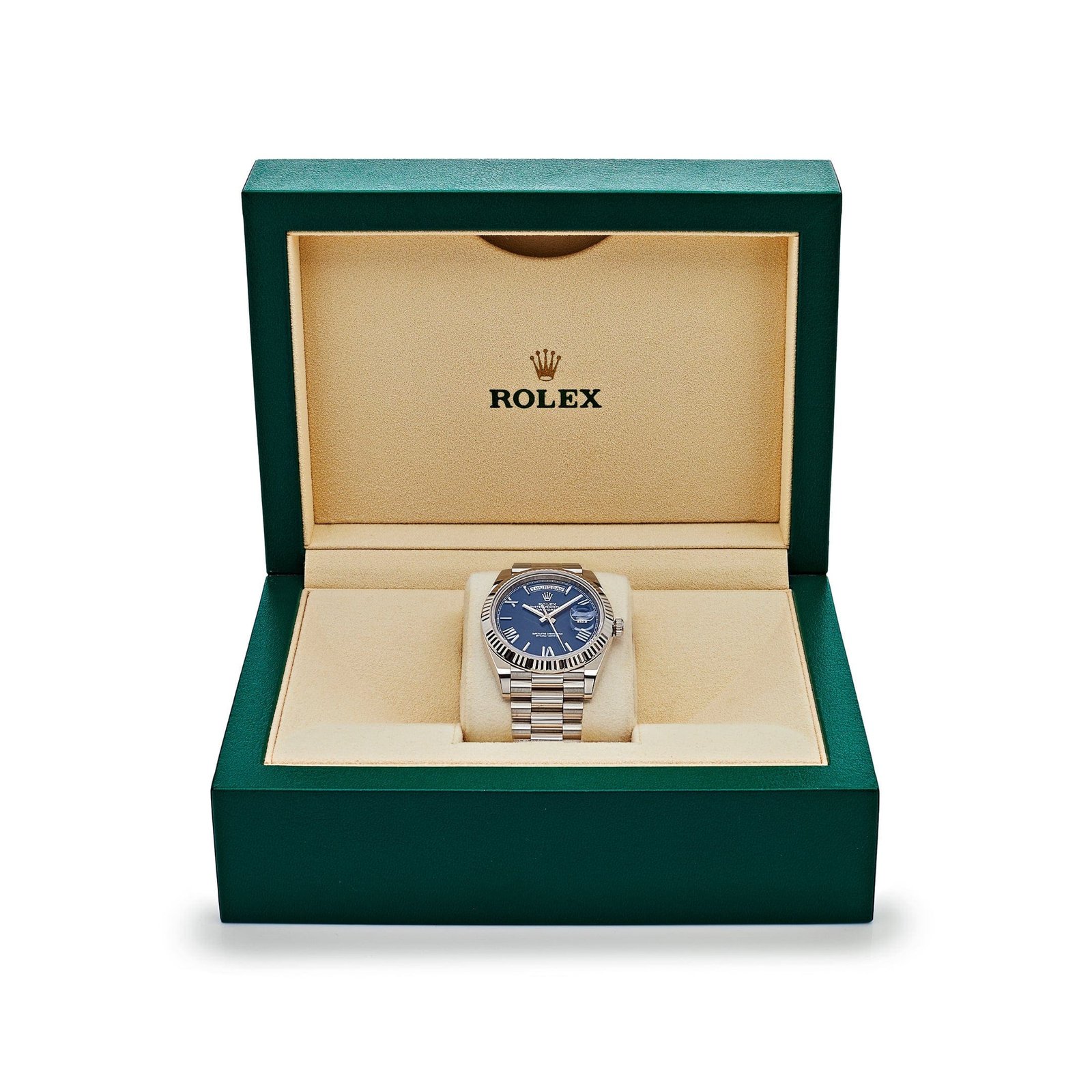 R01ex Day-Date 40 228239 White Gold Blue Dial (2023)