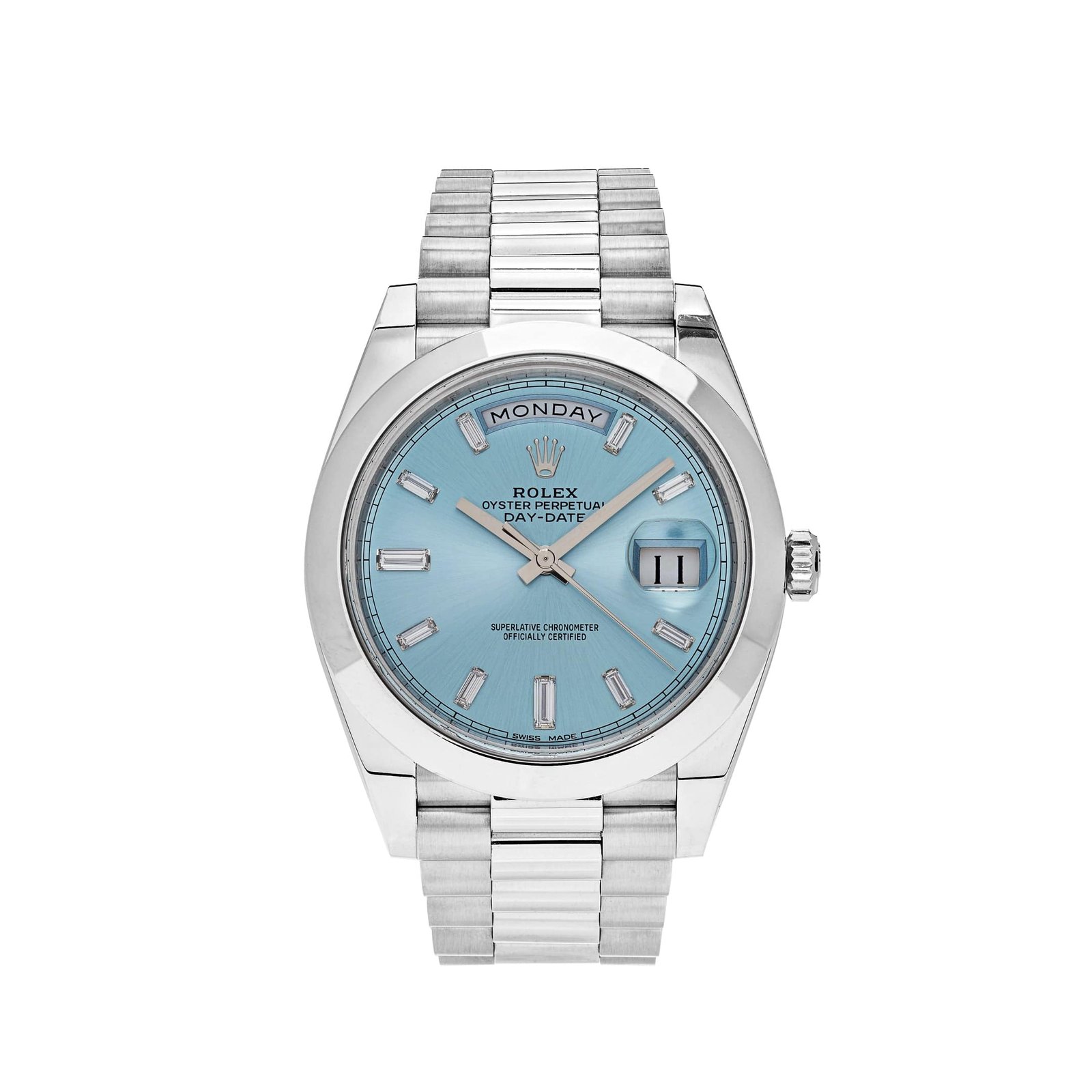 R01ex Day-Date 40 228206 Platinum Ice Blue D1am0nd Dial (2018)