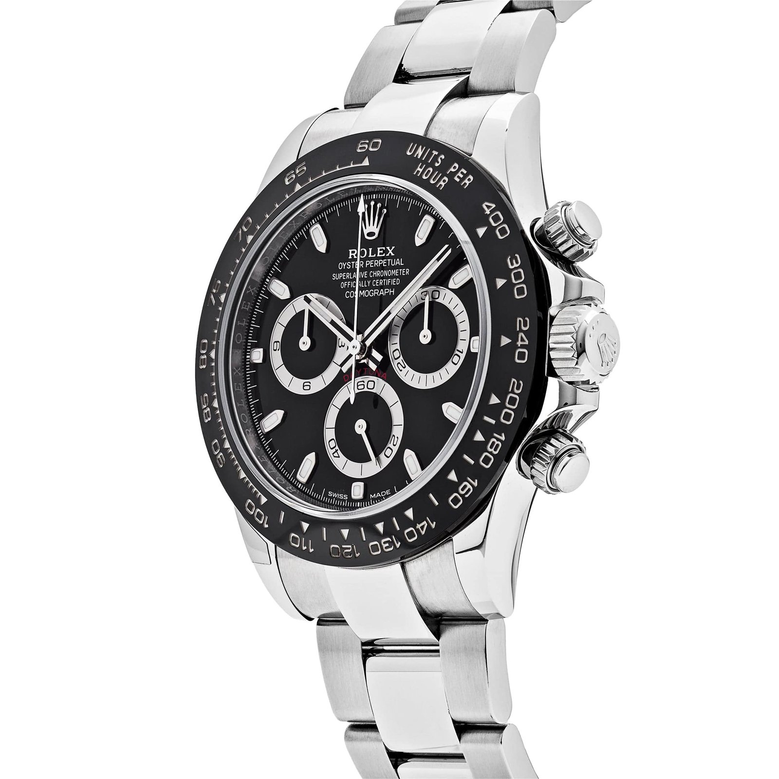 R01ex Daytona 116500LN Stainless Steel Black Dial