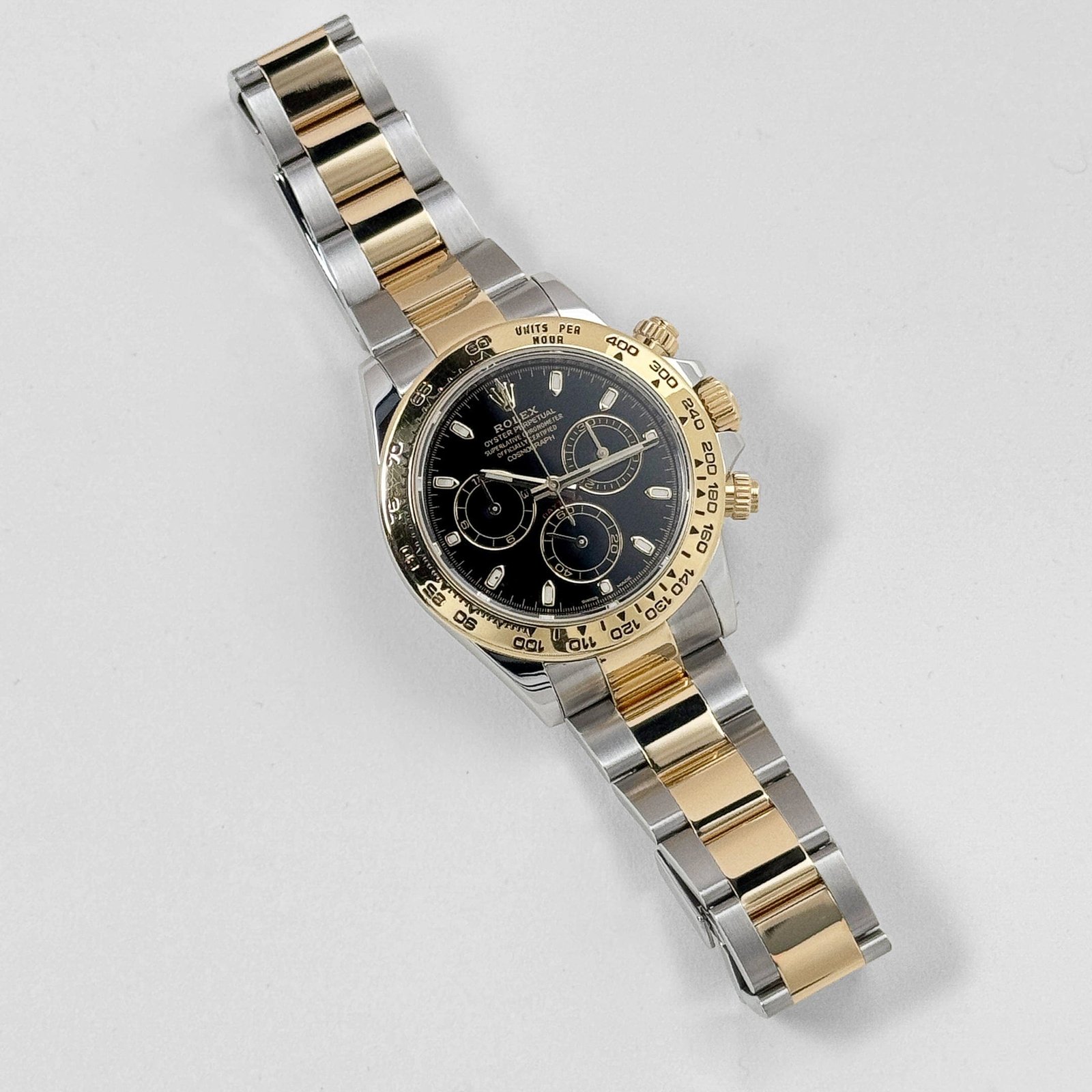 R01ex Daytona 116503 Yellow Gold Stainless Steel Black Dial (2019)