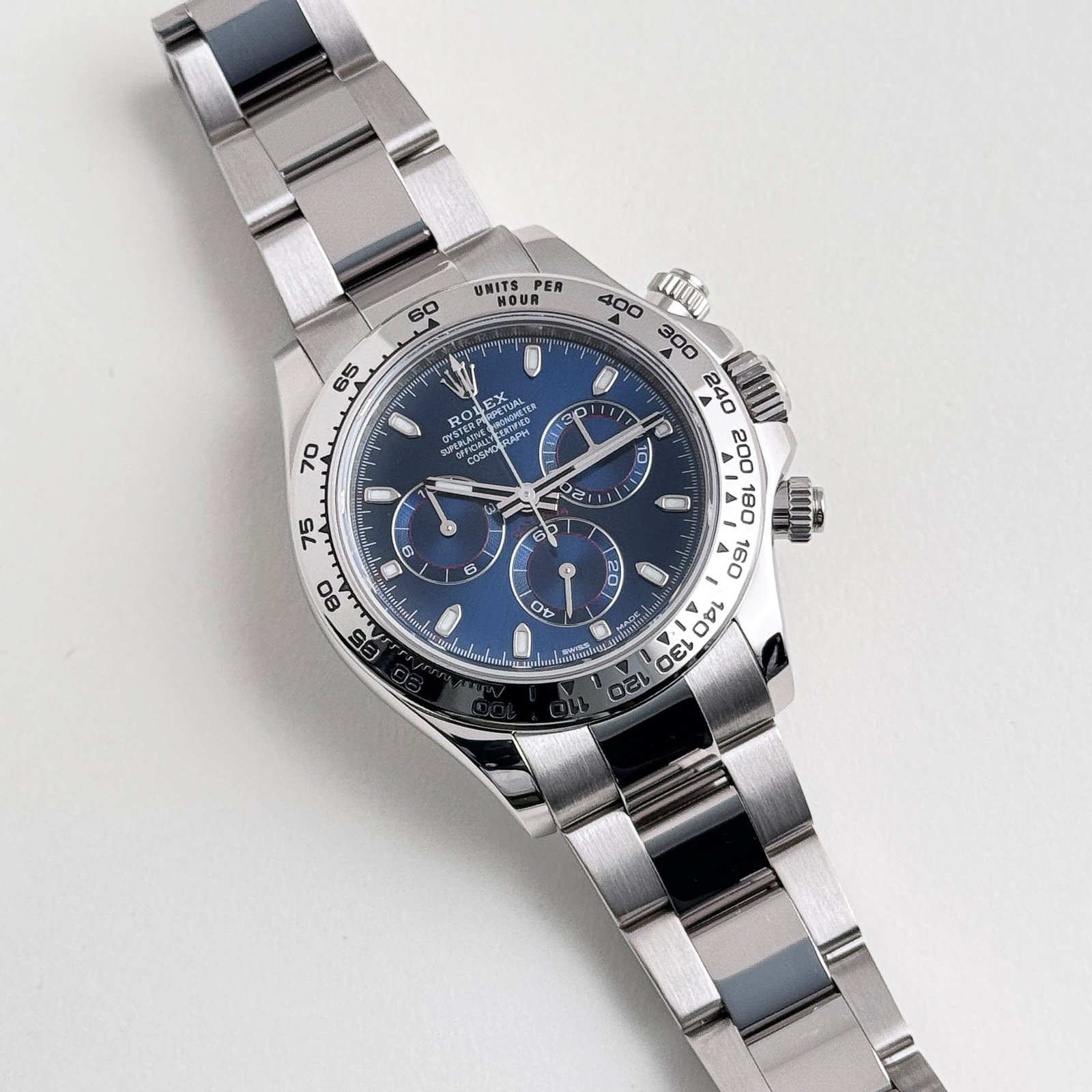 R01ex Daytona 116509 White Gold Blue Dial (2018)