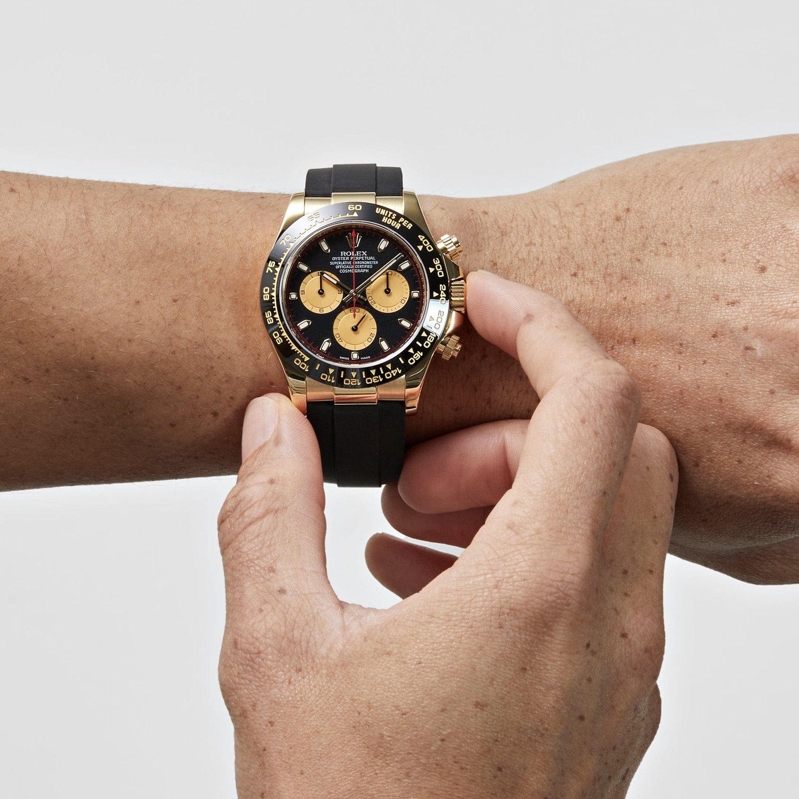R01ex Daytona 116518LN ‘Paul Newman’ Yellow Gold Black Dial (2017)