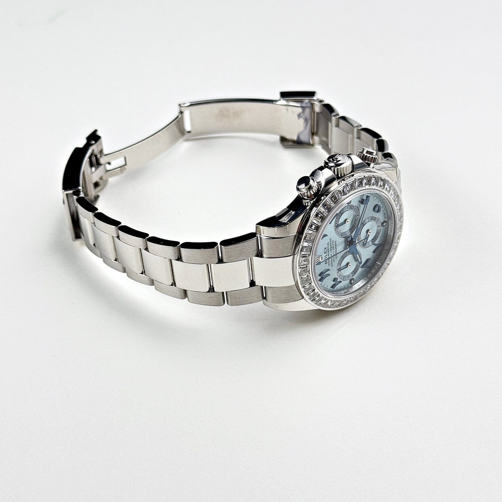 R01ex Daytona 116576TBR Platinum D1am0nd Ice Blue Arabic Dial