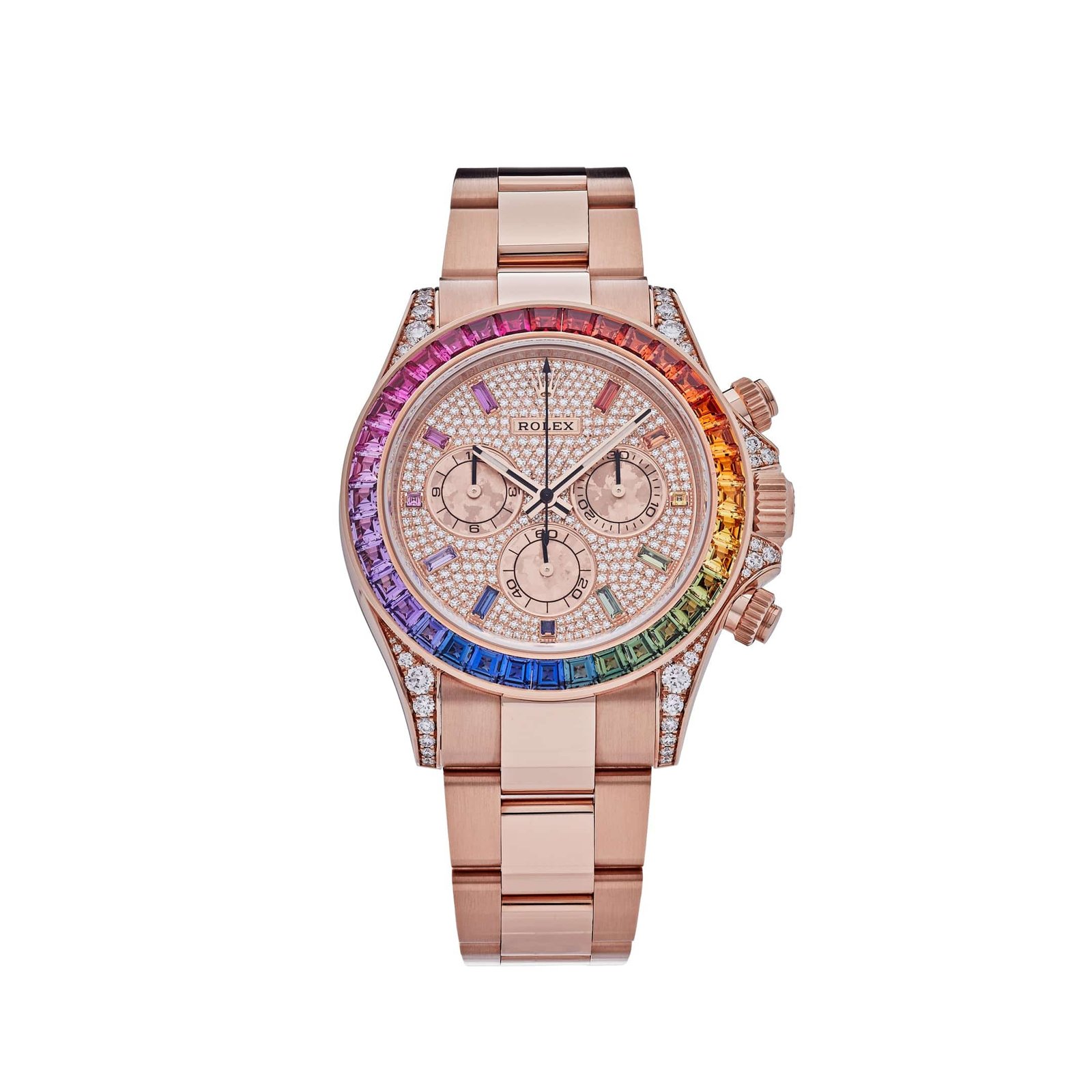 R01ex Daytona 116595RBOW ‘Rainbow’ Rose Gold Pave D1am0nd Dial Sapphire Bezel (2022)