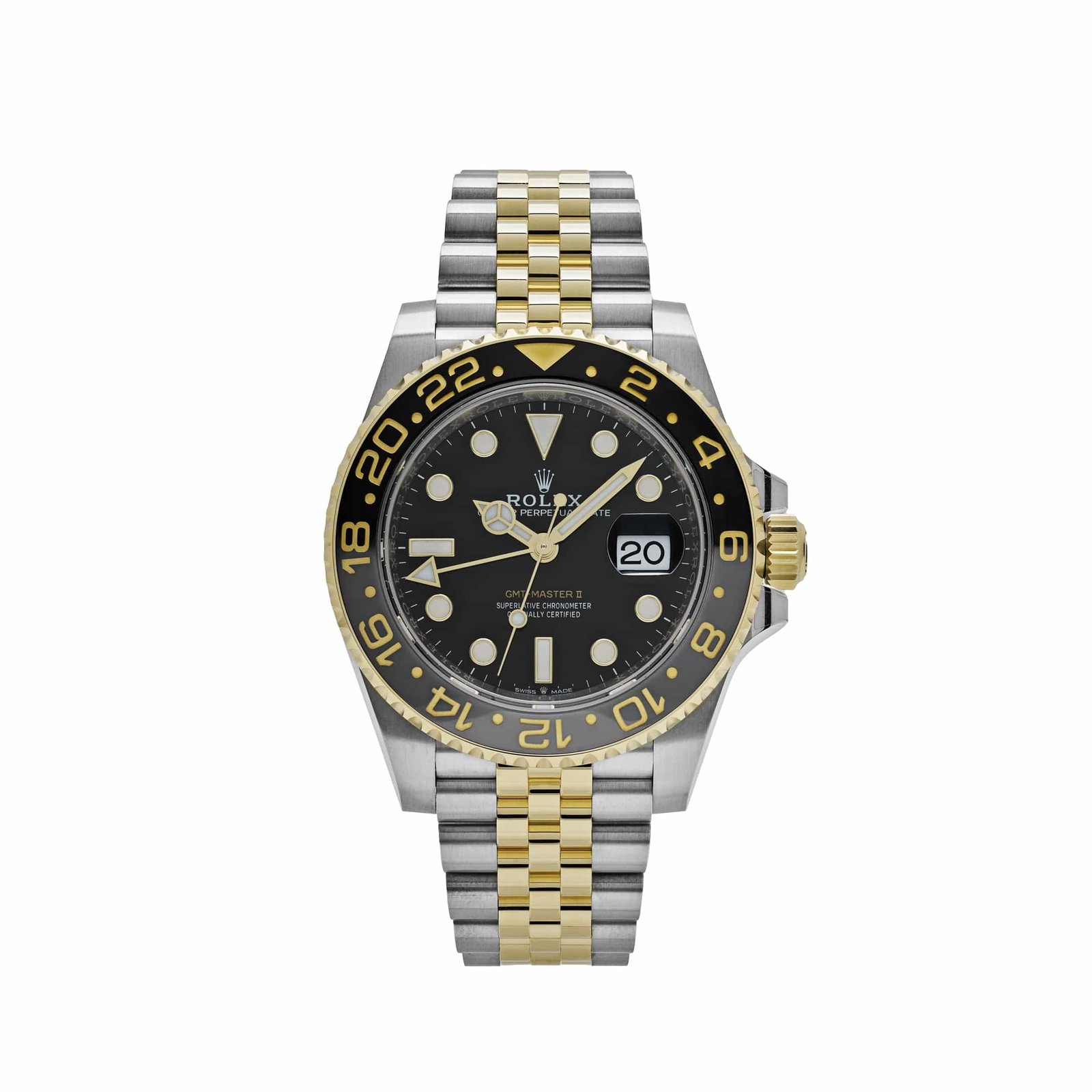 R01ex GMT-Master II 126713GRNR Stainless Steel Yellow Gold Black Dial Jubilee (2025)