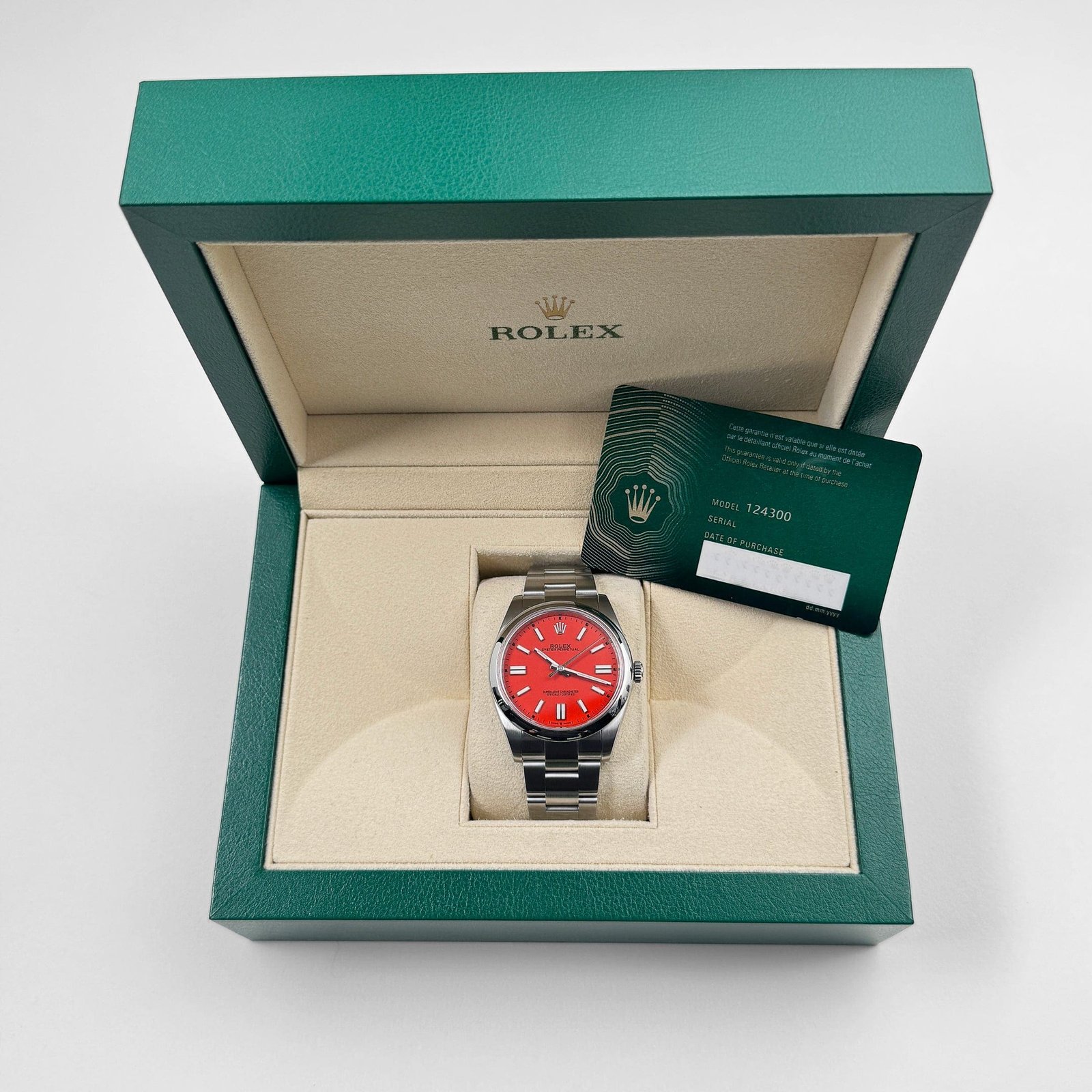 R01ex Oyster Perpetual 41 124300 Stainless Steel Red Dial (2021)
