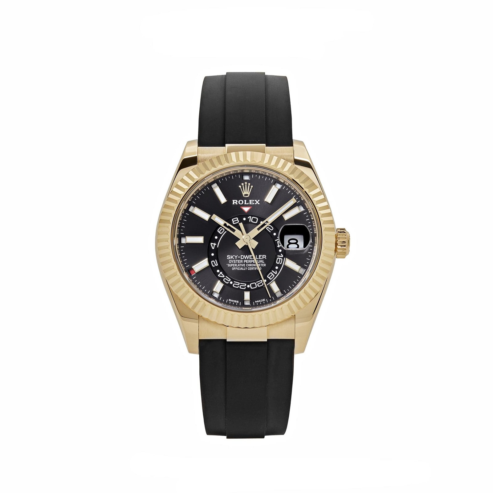 R01ex Sky-Dweller 326238 Yellow Gold  Bright Black Dial
