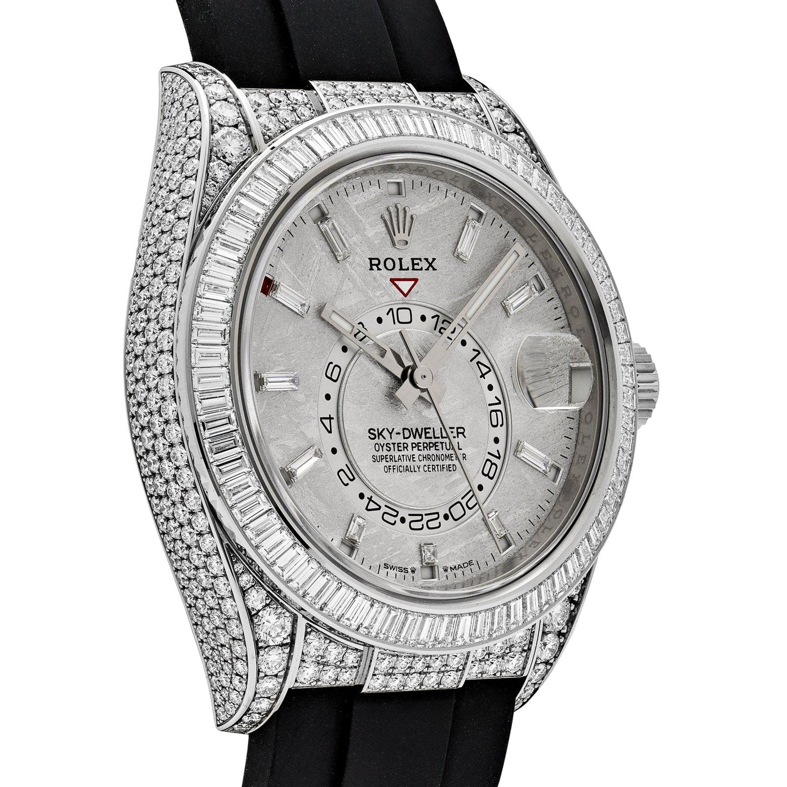 R01ex Sky-Dweller 336259TBR White Gold Meteorite Dial D1am0nd Bezel and Case
