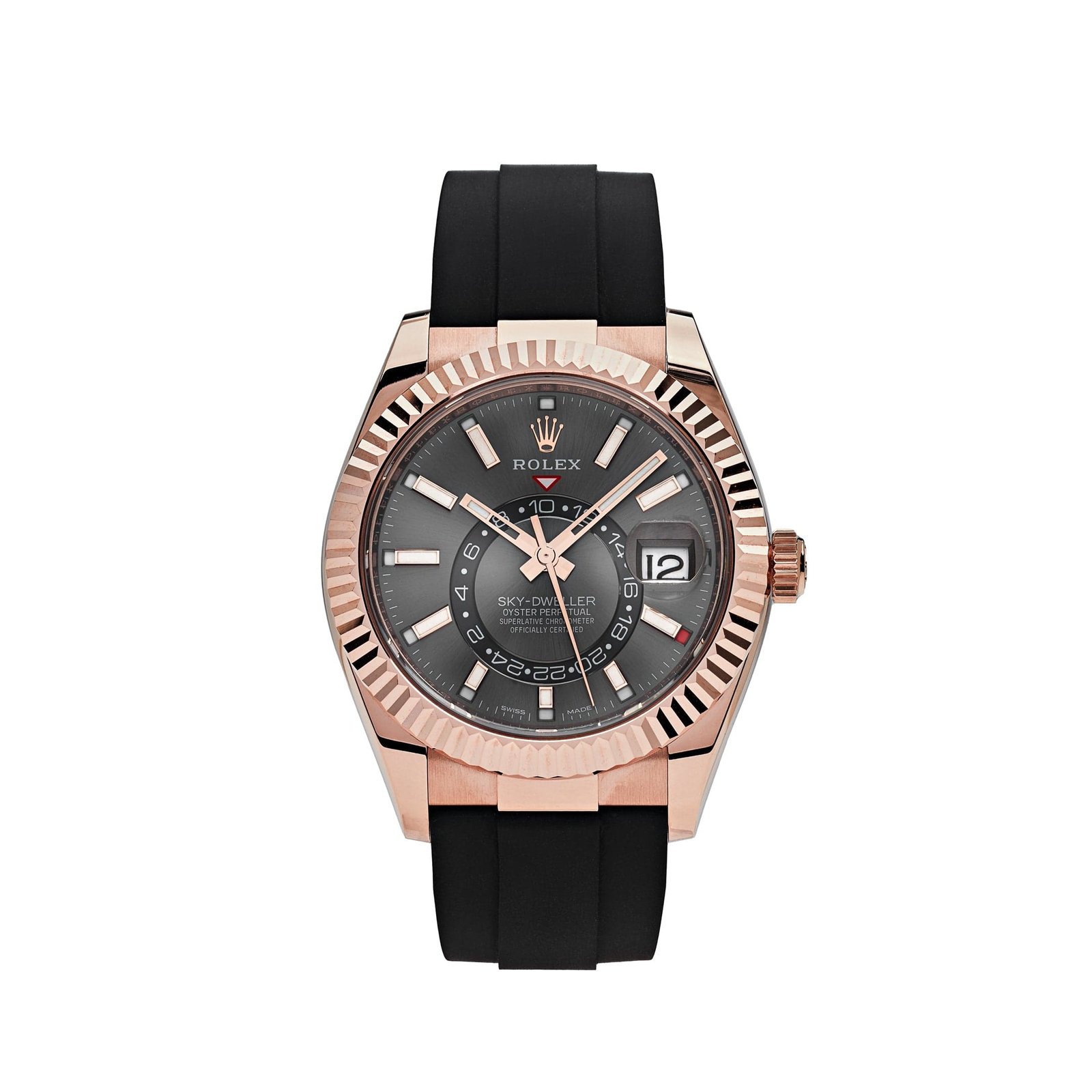 R01ex Sky-Dweller 326235 Rose Gold Rhodium Dial