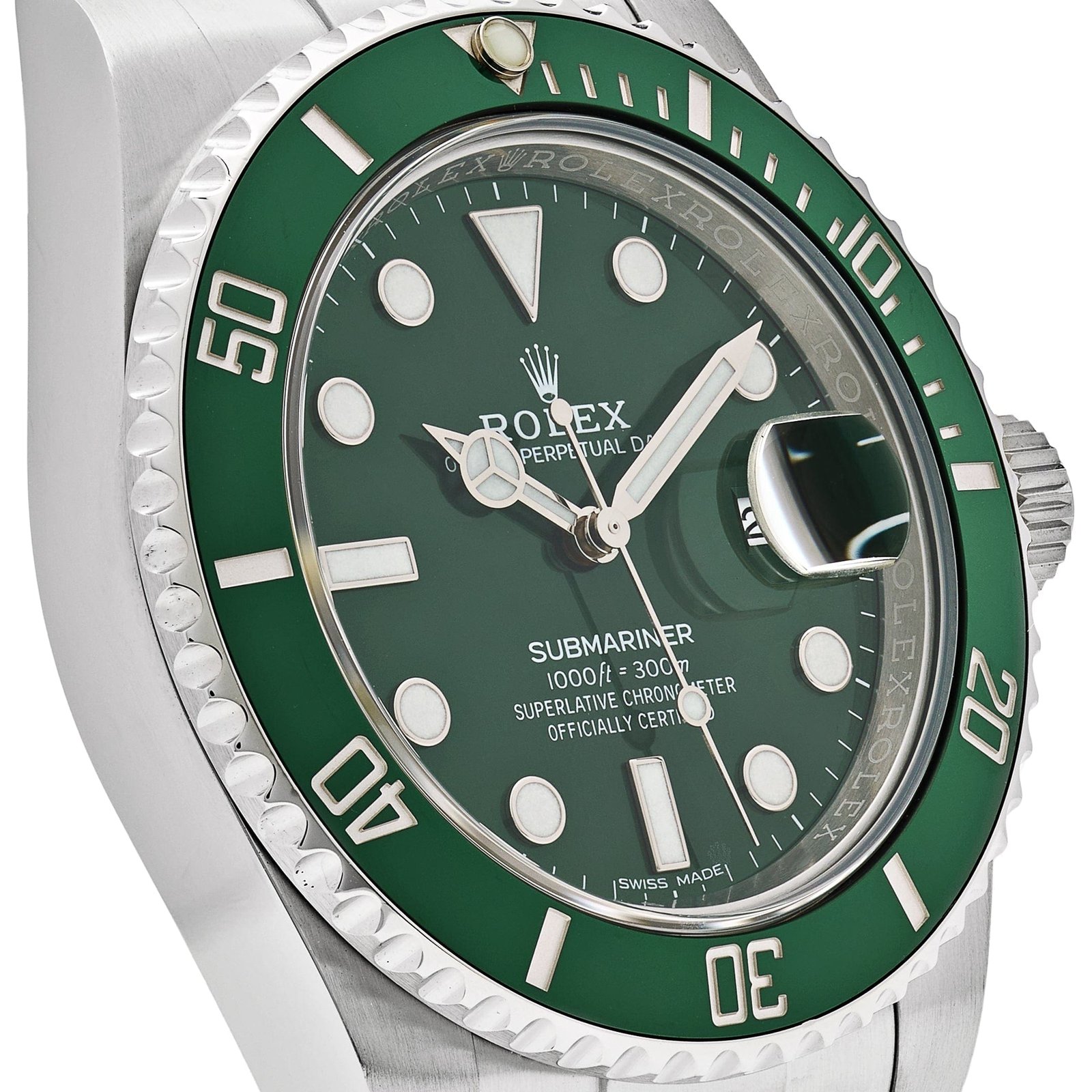 R01ex Submariner Date 116610LV ‘Hulk’ Stainless Steel Green Dial