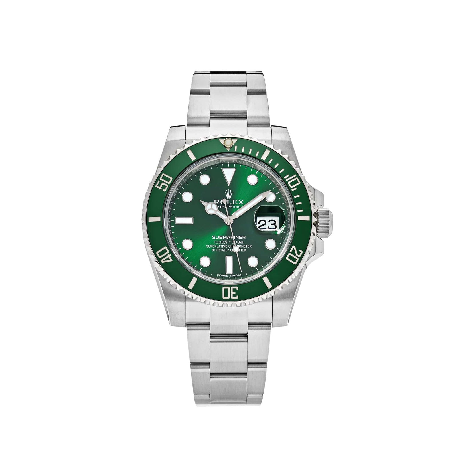 R01ex Submariner Date 116610LV ‘Hulk’ Stainless Steel Green Dial