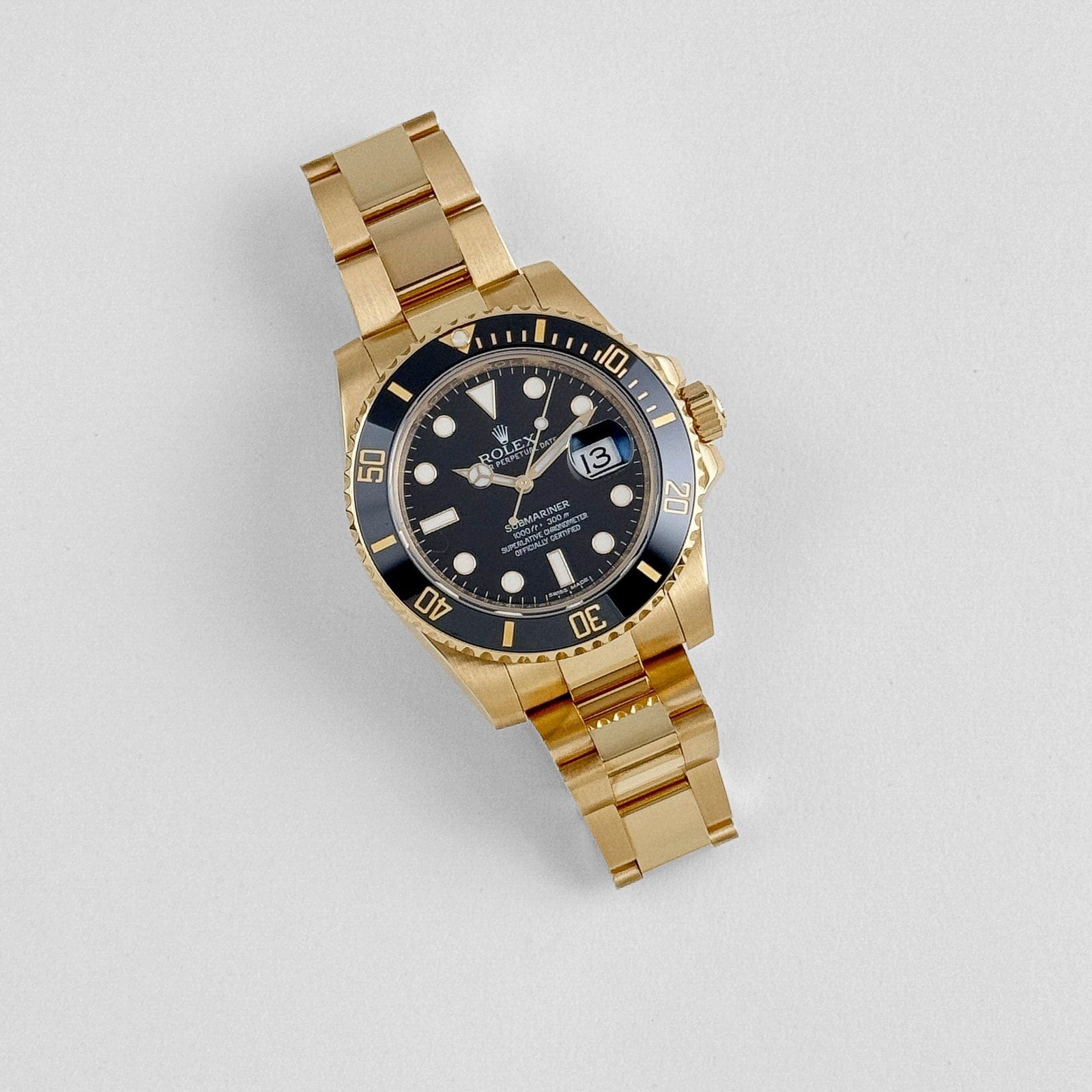 R01ex Submariner Date 116618LN Yellow Gold Black Dial (2015)