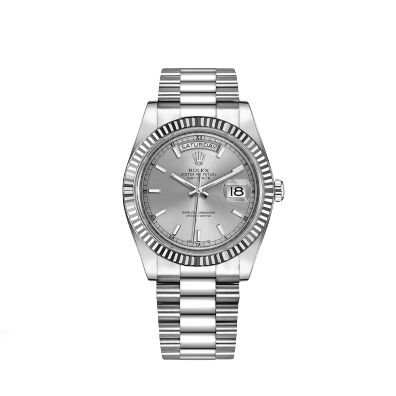 R01ex Day-Date 36 218239 White Gold Silver Dial (2022)