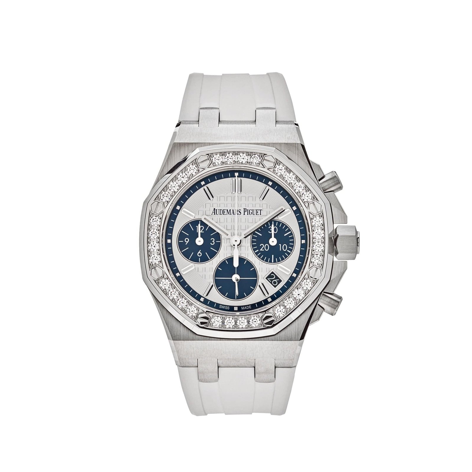 Audemars P1g*et Royal Oak Offshore 26231ST.ZZ.D010CA.01.A Chronograph Stainless Steel Silver Dial D1am0nd Bezel (2022)