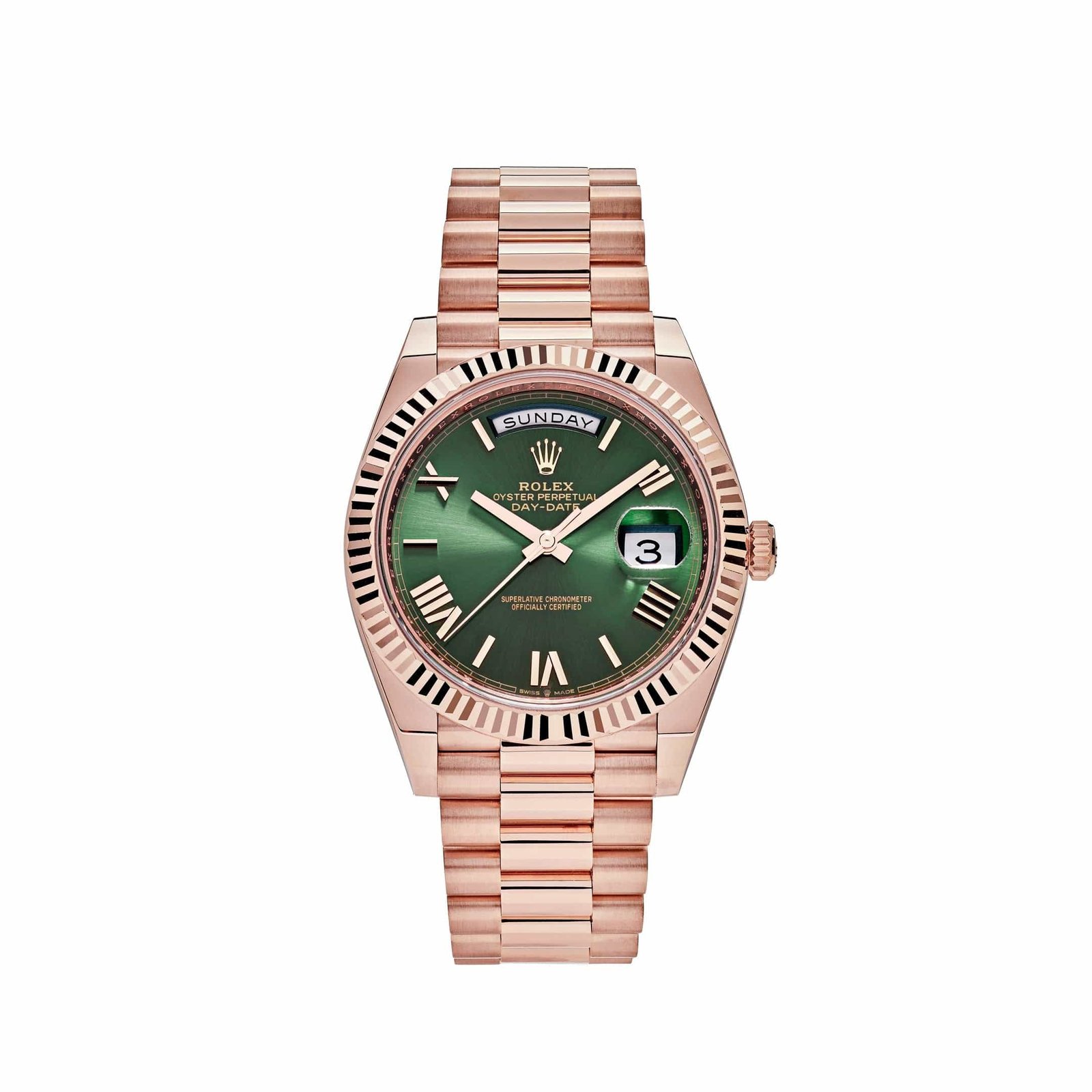 R01ex Day-Date 40 228235 Rose Gold Olive Green Dial (2024)