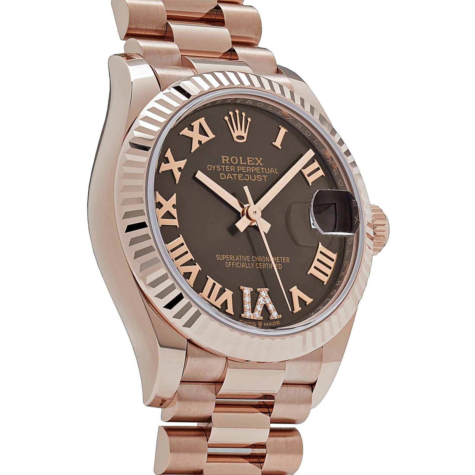 R01ex Datejust 31 278275 ‘Ladies’ Rose Gold D1am0nd Chocolate Dial President (2024)