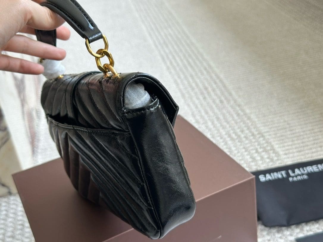 Sa1nt Lau*nt BLACK ‘COLLEGE MINI’ SHOULDER BAG