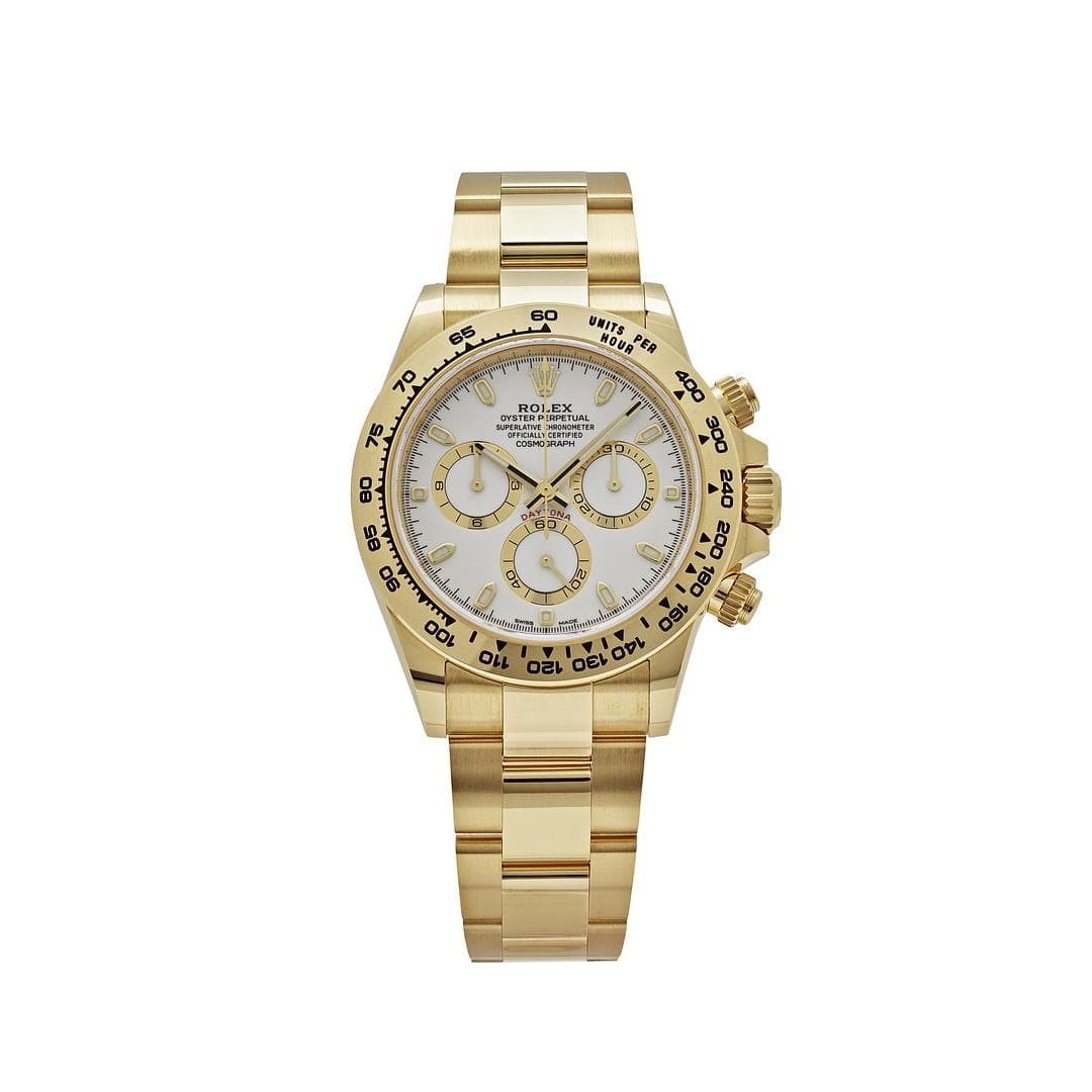 R01ex Daytona 116508 Yellow Gold White Dial